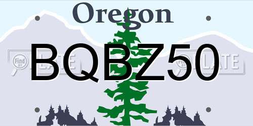 BQBZ50 Oregon License Plate