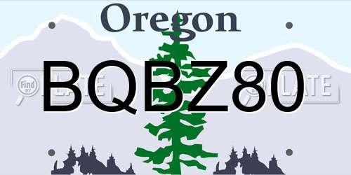 BQBZ80 Oregon License Plate