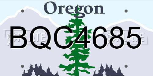 BQC4685 Oregon License Plate