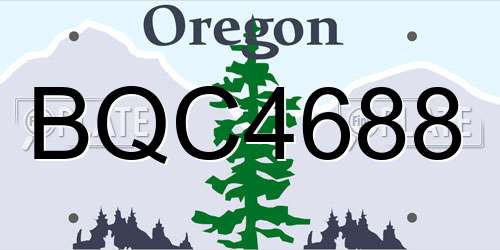 BQC4688 Oregon License Plate