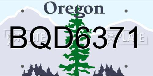 BQD6371 Oregon License Plate