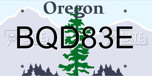 BQD83E Oregon License Plate