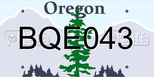 BQE043 Oregon License Plate