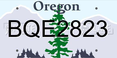 BQE2823 Oregon License Plate