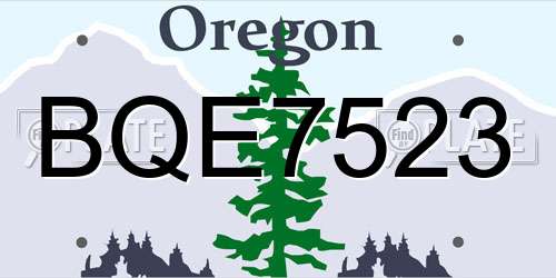 BQE7523 Oregon License Plate