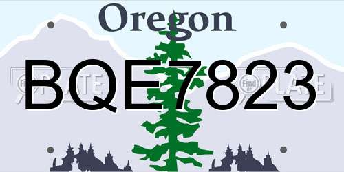 BQE7823 Oregon License Plate