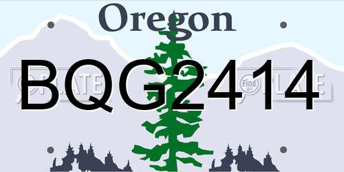 BQG2414 Oregon License Plate