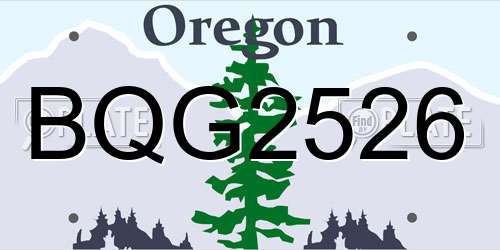 BQG2526 Oregon License Plate