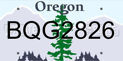 BQG2826 Oregon License Plate