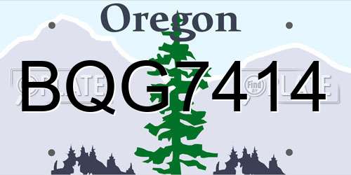 BQG7414 Oregon License Plate