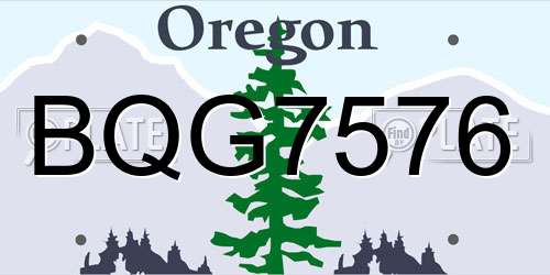 BQG7576 Oregon License Plate
