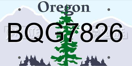 BQG7826 Oregon License Plate