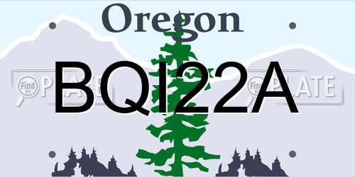 BQI22A Oregon License Plate