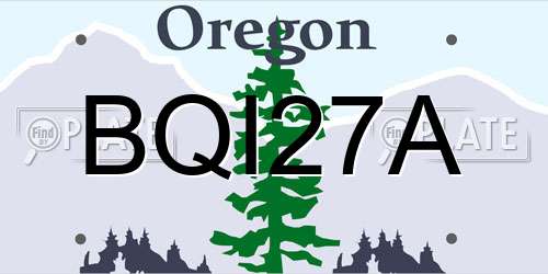 BQI27A Oregon License Plate