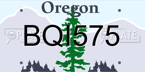 BQI575 Oregon License Plate