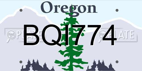 BQI774 Oregon License Plate
