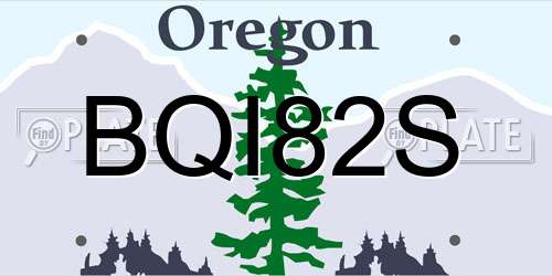BQI82S Oregon License Plate
