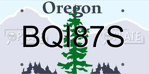 BQI87S Oregon License Plate