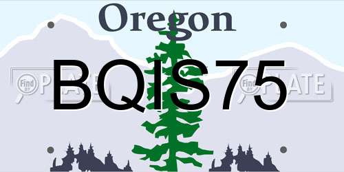 BQIS75 Oregon License Plate