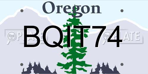 BQIT74 Oregon License Plate