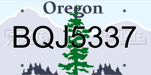 BQJ5337 Oregon License Plate