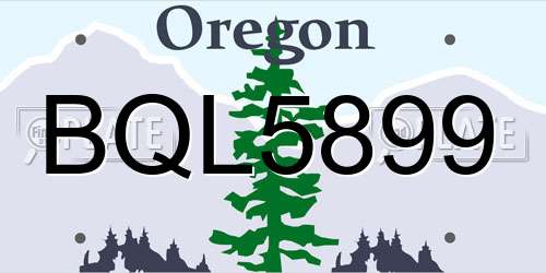 BQL5899 Oregon License Plate