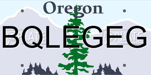 BQLEGEG Oregon License Plate