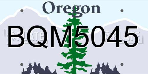 BQM5045 Oregon License Plate