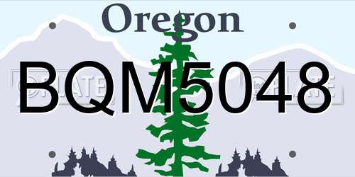 BQM5048 Oregon License Plate