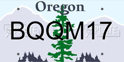 BQQM17 Oregon License Plate