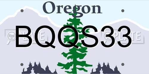 BQQS33 Oregon License Plate