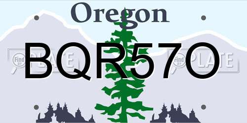 BQR57O Oregon License Plate