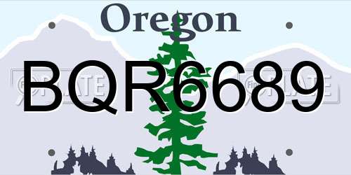 BQR6689 Oregon License Plate