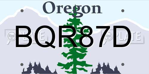 BQR87D Oregon License Plate