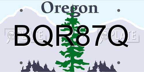 BQR87Q Oregon License Plate