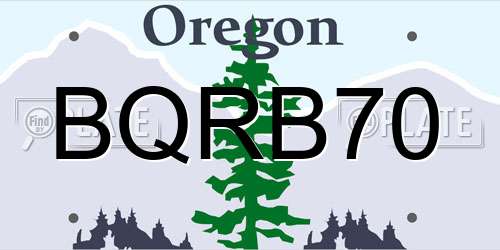 BQRB70 Oregon License Plate