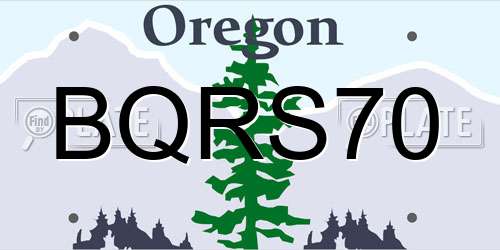 BQRS70 Oregon License Plate