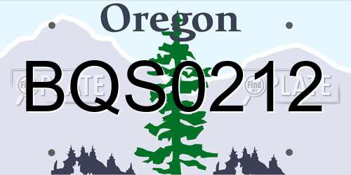 BQS0212 Oregon License Plate
