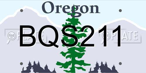 BQS211 Oregon License Plate