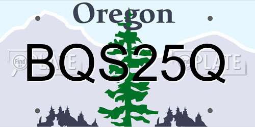 BQS25Q Oregon License Plate