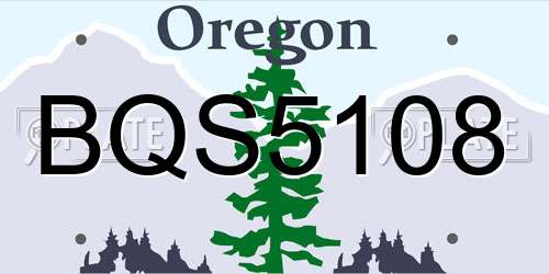 BQS5108 Oregon License Plate