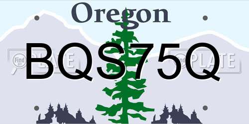 BQS75Q Oregon License Plate