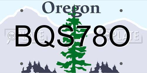 BQS78O Oregon License Plate