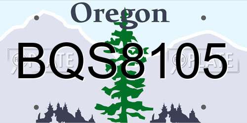 BQS8105 Oregon License Plate