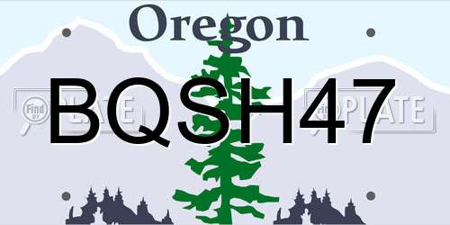BQSH47 Oregon License Plate