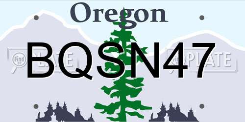 BQSN47 Oregon License Plate