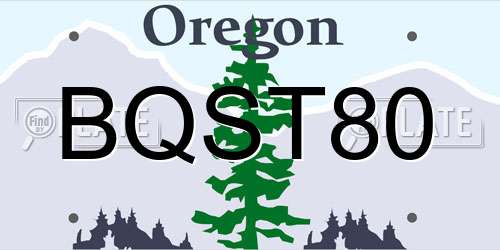 BQST80 Oregon License Plate