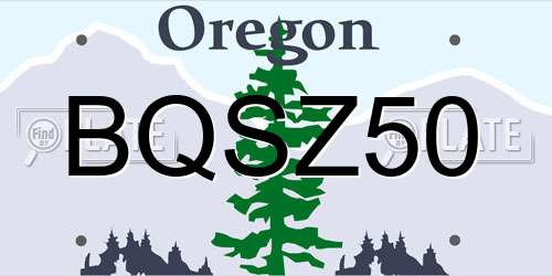 BQSZ50 Oregon License Plate