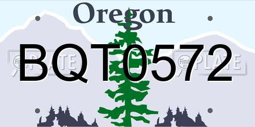 BQT0572 Oregon License Plate