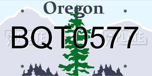 BQT0577 Oregon License Plate